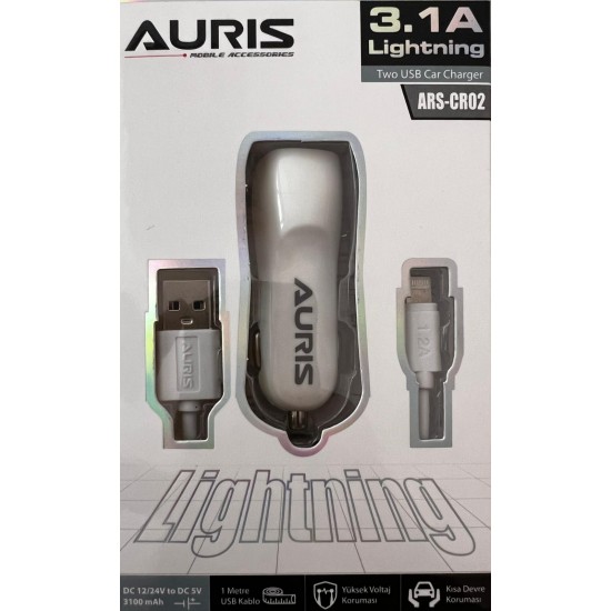 Зарядно за кола Auris 3.1A Lightning ARS-CR02