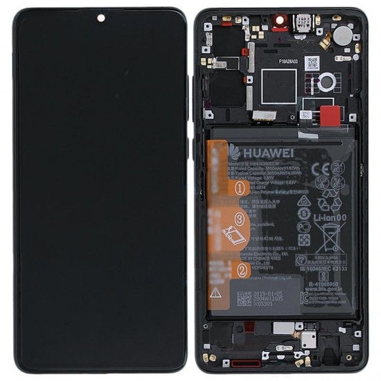 Huawei P30 LCD Дисплей - ORG с рамка и батерия BLACK 