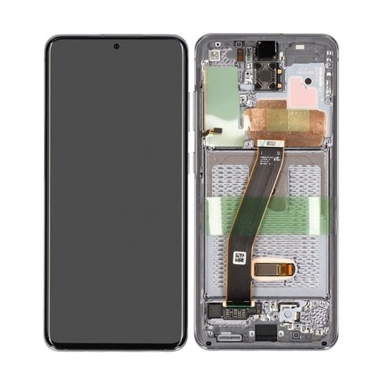 Samsung S20 LCD Дисплей - G980 ORG Silver с рамка