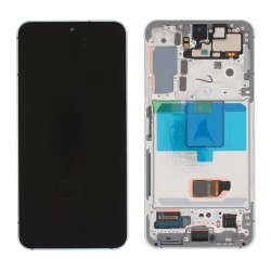 Samsung S22 5G LCD Дисплей - S901 ORG WHİTE с рамка